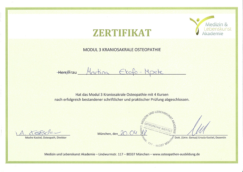 Martina Ratzel Kraniosakrale Osteopathie Martina Ratzel Kraniosakrale Osteopathie